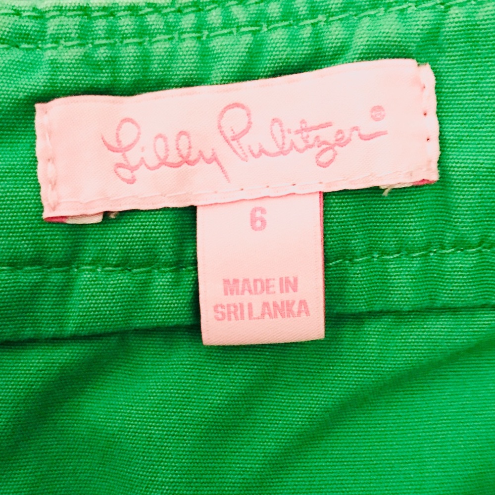 Lilly Pulitzer Green Button Pocket Mini Skirt